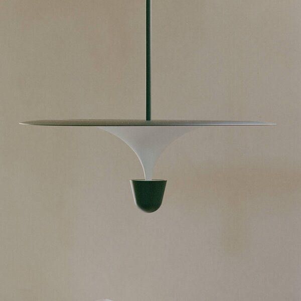 New Works LED závěsné světlo Kantarell, Ø 60 cm, černé, stmívatelný, Černá, Obývací pokoj / jídelna, kov, Design
