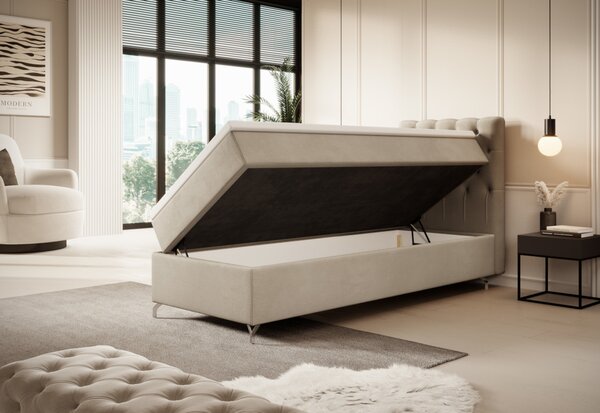 Čalouněná postel boxspring FESTER, 80x200, Monolith 97, levá