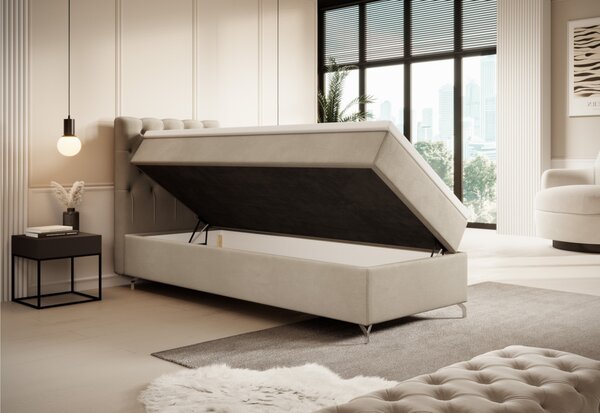 Čalouněná postel boxspring FESTER, 80x200, Monolith 97, levá