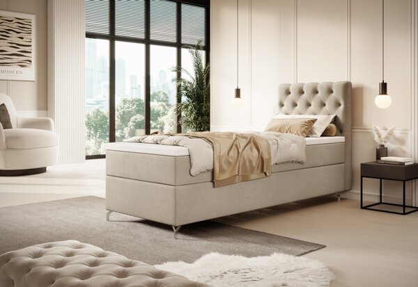 Čalouněná postel boxspring FESTER, 80x200, Monolith 97, levá