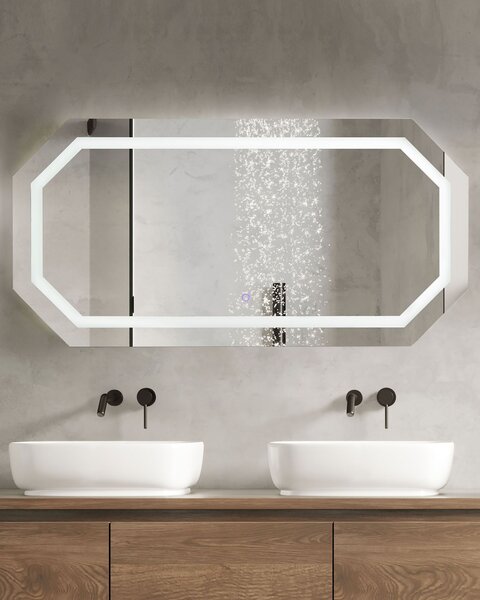 LED koupelnové zrcadlo LOCMARIAQUER 120 cm 60 cm Stříbrná