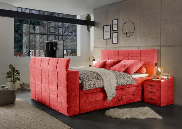 POSTEL BOXSPRING, 180/200 cm, červená Carryhome - Postele s úložným prostorem, Online Only