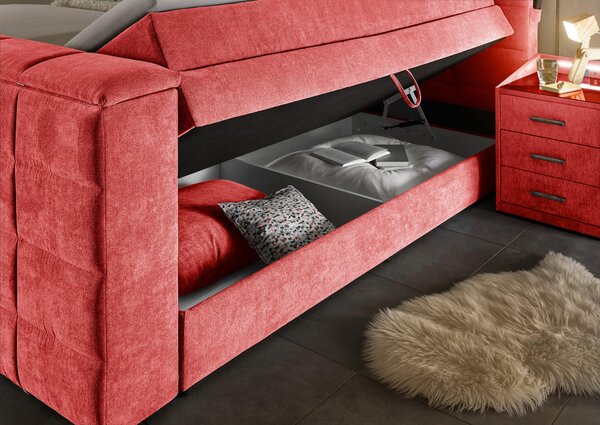 POSTEL BOXSPRING, 180/200 cm, červená Carryhome - Postele s úložným prostorem, Online Only