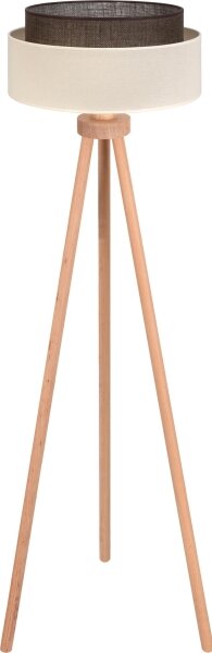 Brilagi - LED Stojací lampa BOHO STYLE 1xE27/15W/230V krémová/hnědá