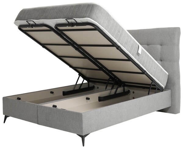 POSTEL BOXSPRING, 180/200 cm, světle šedá Hom`in - Postele s úložným prostorem