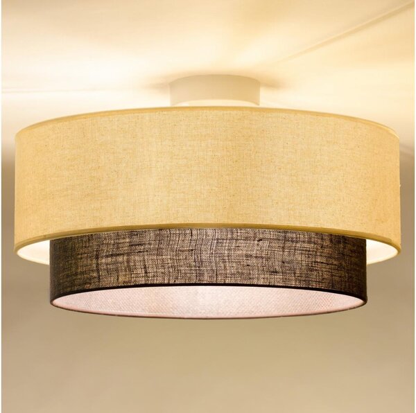 Brilagi - LED Stropní svítidlo BOHO STYLE 1xE27/15W/230V pr. 40 cm krémová/hnědá