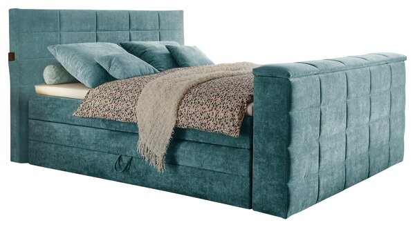 POSTEL BOXSPRING, 180/200 cm, petrolej Carryhome - Postele s úložným prostorem, Online Only