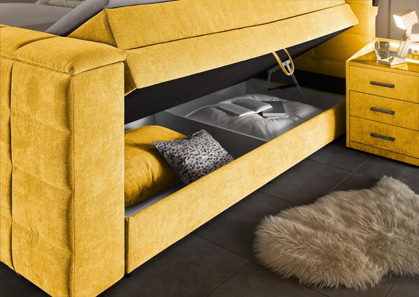 POSTEL BOXSPRING, 180/200 cm, žlutá Carryhome - Postele s úložným prostorem, Online Only