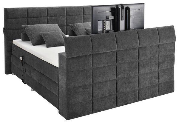 POSTEL BOXSPRING, 180/200 cm, antracitová Carryhome - Manželské postele, Online Only