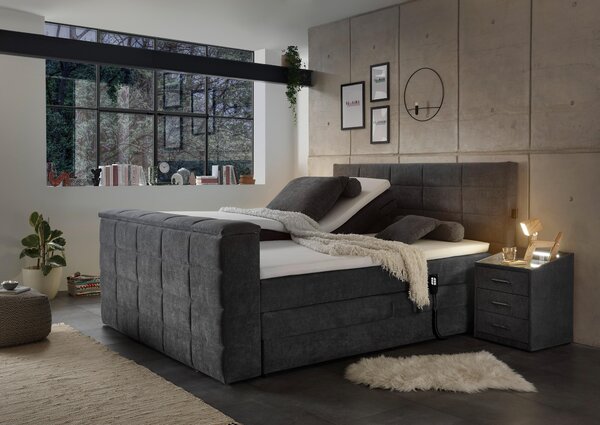 POSTEL BOXSPRING, 180/200 cm, antracitová Carryhome - Manželské postele, Online Only