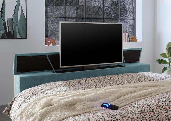 POSTEL BOXSPRING, 180/200 cm, petrolej Carryhome - Postele s úložným prostorem, Online Only