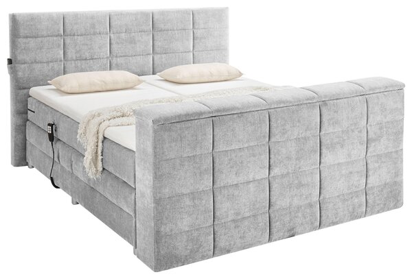 POSTEL BOXSPRING, 180/200 cm, barvy stříbra Carryhome - Manželské postele, Online Only