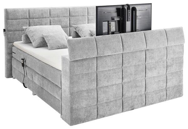 POSTEL BOXSPRING, 180/200 cm, barvy stříbra Carryhome - Manželské postele, Online Only