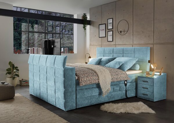 POSTEL BOXSPRING, 180/200 cm, modrá Carryhome - Manželské postele, Online Only