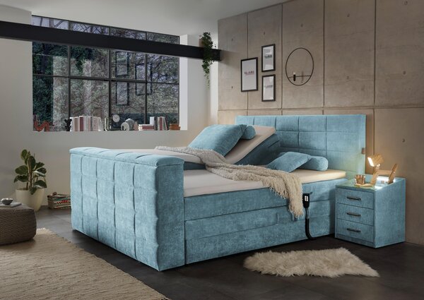 POSTEL BOXSPRING, 180/200 cm, modrá Carryhome - Manželské postele, Online Only