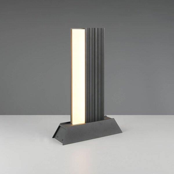 Trio Lighting LED osvětlení cesty MARIZA, výška 50 cm, antracitová barva, kov, IP65, Černá, Hliník, Moderní