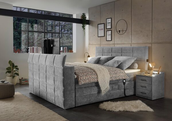 POSTEL BOXSPRING, 180/200 cm, šedá Carryhome - Manželské postele, Online Only