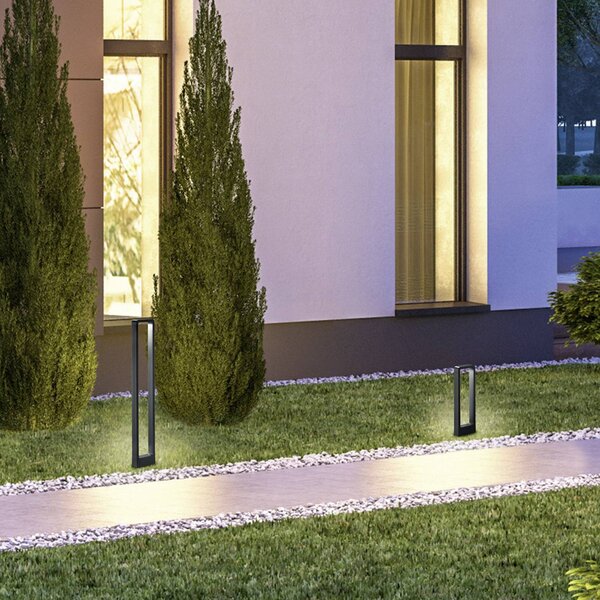 Trio Lighting LED osvětlení cesty RENO, antracitová barva, výška 100 cm, kov, IP54, Černá, Hliník, Moderní