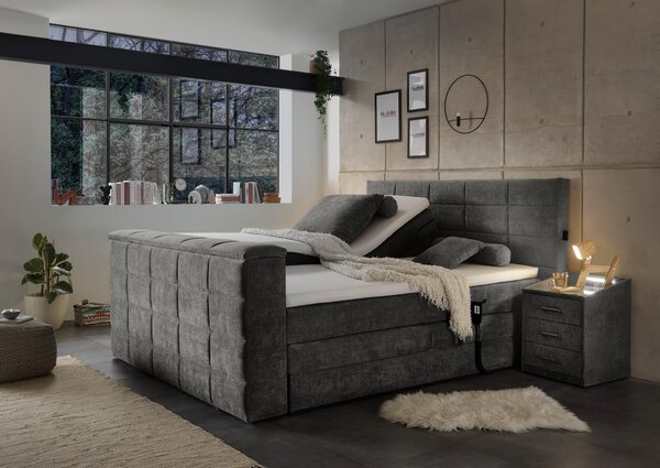 POSTEL BOXSPRING, 180/200 cm, tmavě šedá Carryhome - Manželské postele, Online Only