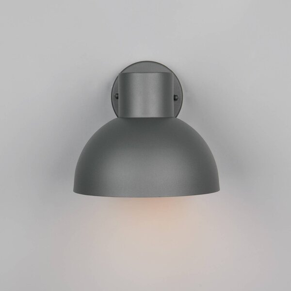 Trio Lighting Venkovní nástěnné svítidlo ELBE, antracit, Ø 20 cm, kov, IP44, stmívatelný, Černá, Hliník, Nástěnné svítidlo
