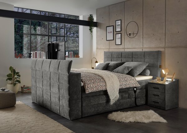 POSTEL BOXSPRING, 180/200 cm, tmavě šedá Carryhome - Manželské postele, Online Only