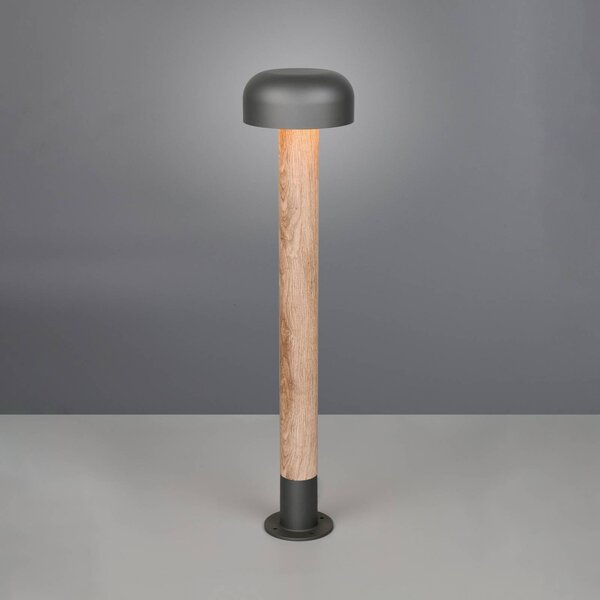 Trio Lighting Oсвітлення cesty FRASER, dřevěný vzhled, výška 85 cm, kov, IP54, stmívatelný, Světlé dřevo, Hliník, Moderní