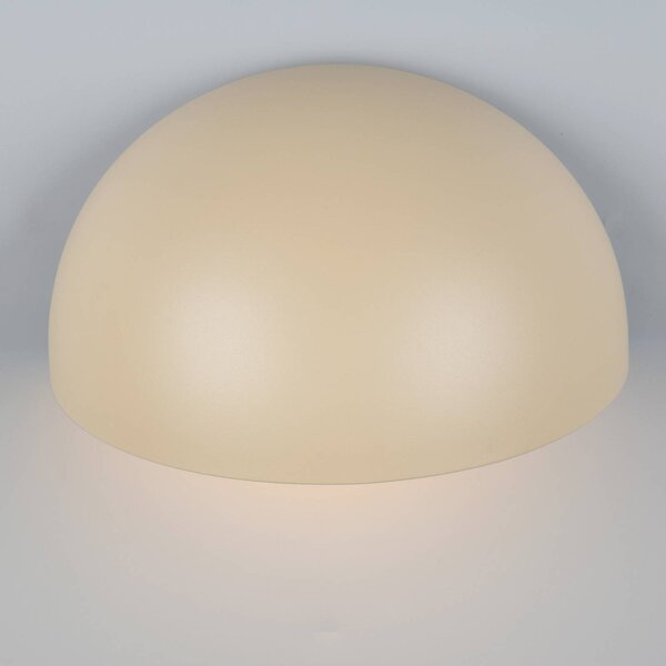 Trio Lighting Venkovní nástěnné svítidlo MAAS, krémové, šířka 27 cm, kov, IP44, stmívatelný, Krémová / jantar, Hliník, Nástěnné bodové svítidlo