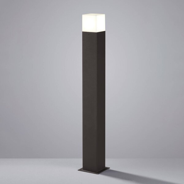 Trio Lighting LED osvětlení cesty HUDSON, antracitová barva, výška 80 cm, kov, IP44, Černá, Hliník, Moderní