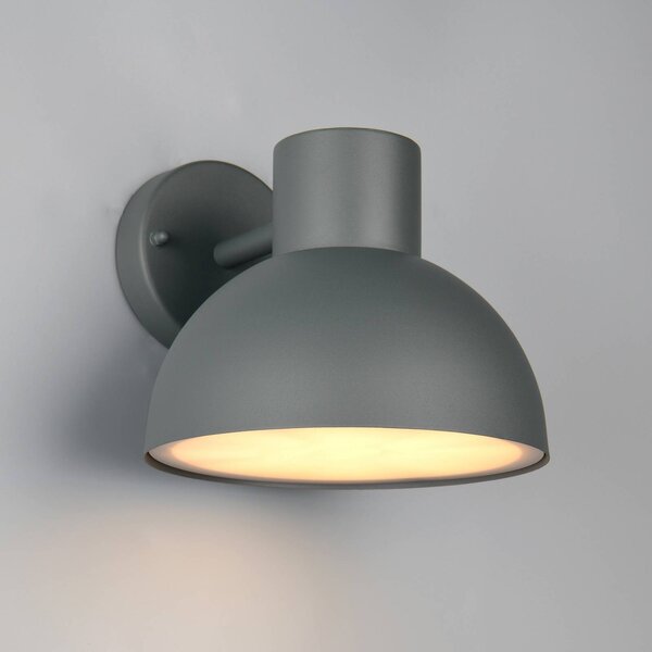 Trio Lighting Venkovní nástěnné svítidlo ELBE, antracit, Ø 20 cm, kov, IP44, stmívatelný, Černá, Hliník, Nástěnné svítidlo