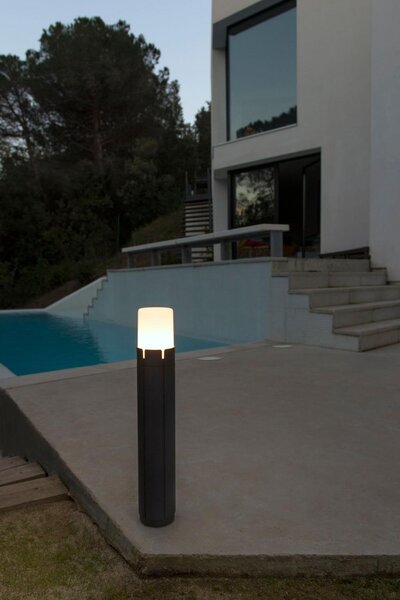 TRAM sloupková lampa, tmavě šedá, h 63cm - FARO