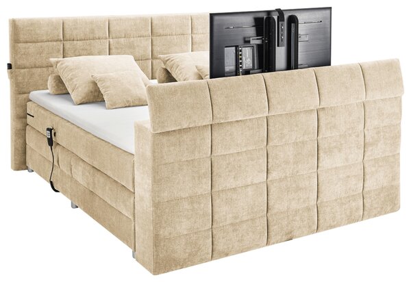 POSTEL BOXSPRING, 180/200 cm, pískové barvy Carryhome - Manželské postele, Online Only