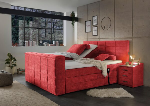 POSTEL BOXSPRING, 180/200 cm, červená Carryhome - Manželské postele, Online Only