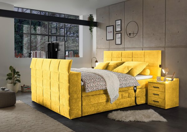 POSTEL BOXSPRING, 180/200 cm, žlutá Carryhome - Manželské postele, Online Only