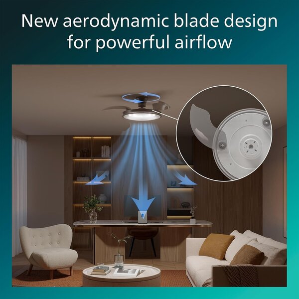 Atlas DC stropní ventilátor a svítidlo 28W+35W niklový