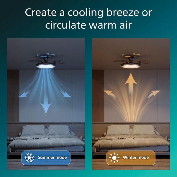 Atlas DC stropní ventilátor a svítidlo 28W+35W niklový
