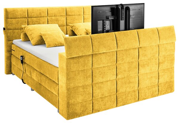 POSTEL BOXSPRING, 180/200 cm, žlutá Carryhome - Manželské postele, Online Only