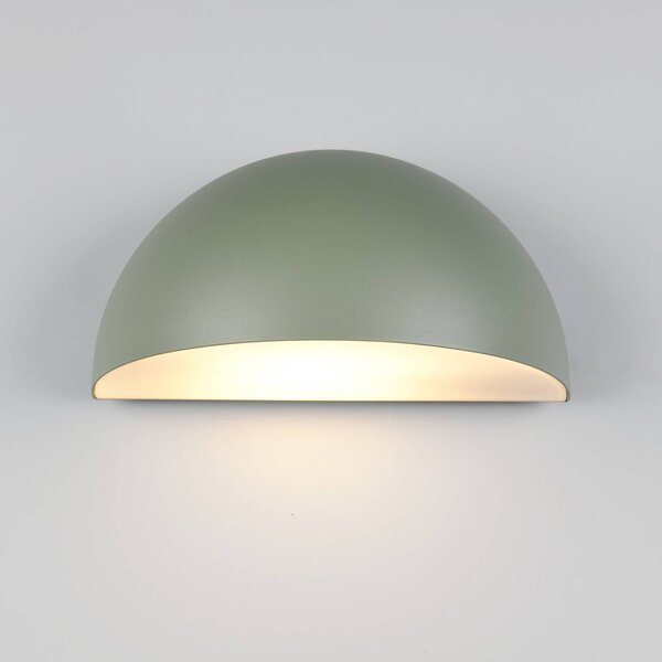 Trio Lighting Venkovní nástěnné svítidlo MAAS, zelené, šířka 27 cm, kov, IP44, stmívatelný, Zelená, Hliník, Moderní, Nástěnné bodové svítidlo
