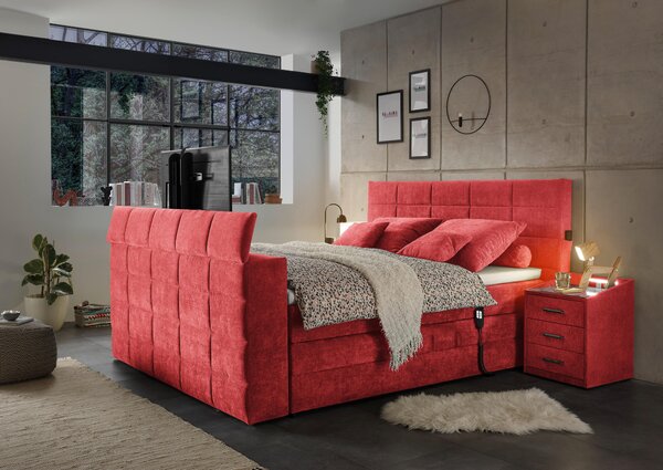 POSTEL BOXSPRING, 180/200 cm, červená Carryhome - Manželské postele, Online Only