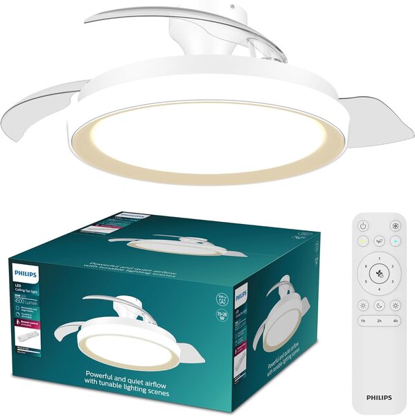 Bliss DC stropní ventilátor a svítidlo 28W+35W zlatý