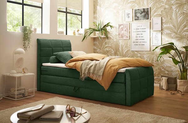 POSTEL BOXSPRING, 100/200 cm, zelená MID.YOU - Postele s úložným prostorem, Online Only