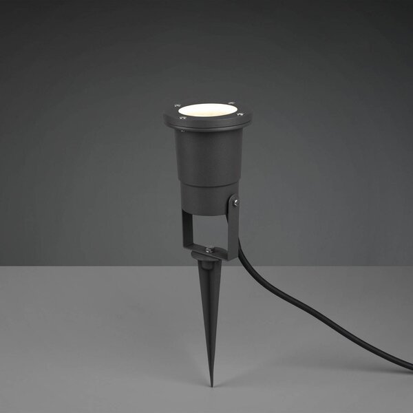 Trio Lighting Zemní bodový svítidlo UBANGI, antracit, kov, IP65, GU10, Černá, Hliník, Moderní