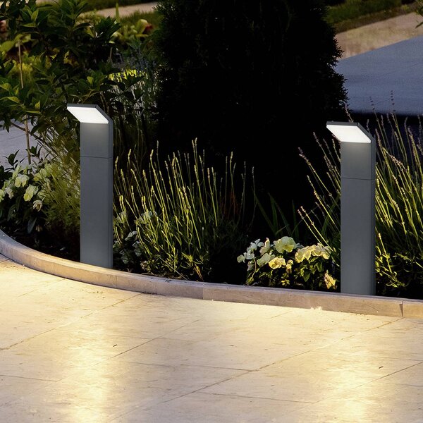 Trio Lighting LED osvětlení cesty PEARL, výška 50 cm, antracitová, kov, IP54, Černá, Hliník, Moderní