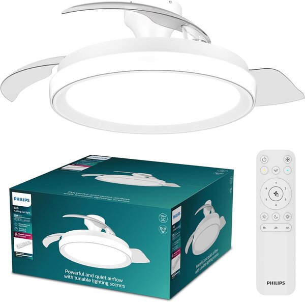 Bliss DC stropní ventilátor a svítidlo 28W+35W bílý