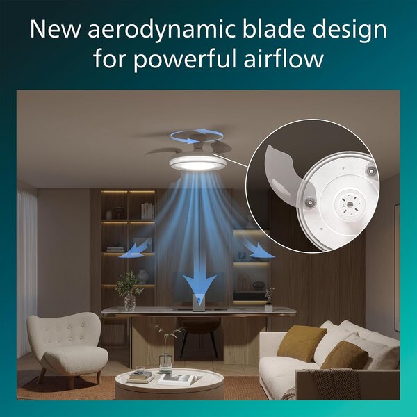 Bliss DC stropní ventilátor a svítidlo 28W+35W bílý