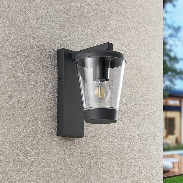Trio Lighting Venkovní nástěnné svítidlo CAVADO, antracitová barva, výška 28 cm, IP44, stmívatelný, Černá, Hliník, Moderní
