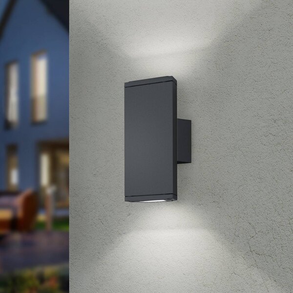 Trio Lighting LED venkovní nástěnné svítidlo COLORADO antracitová výška 20 cm kov IP54, Černá, Hliník, Moderní, Nástěnné svítidlo