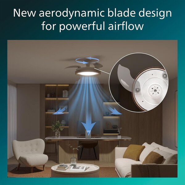 Bliss DC stropní ventilátor a svítidlo 28W+35W dřevo