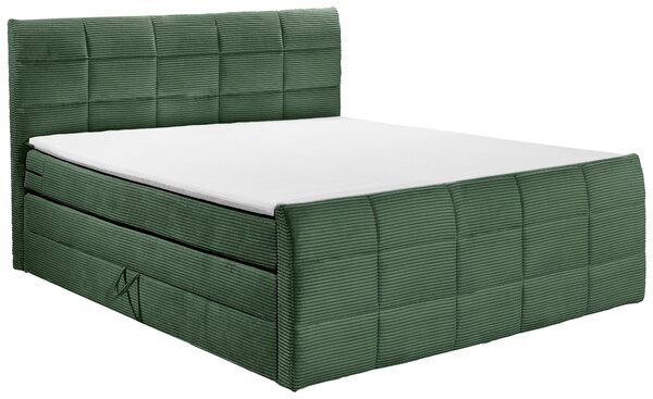 POSTEL BOXSPRING, 180/200 cm, olivově zelená MID.YOU - Postele s úložným prostorem, Online Only