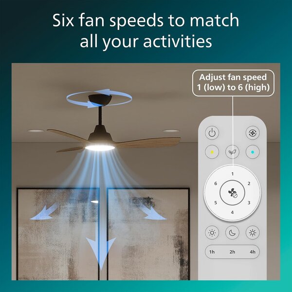 Olas stropní ventilátor a svítidlo 30W+24W černá a dřevo