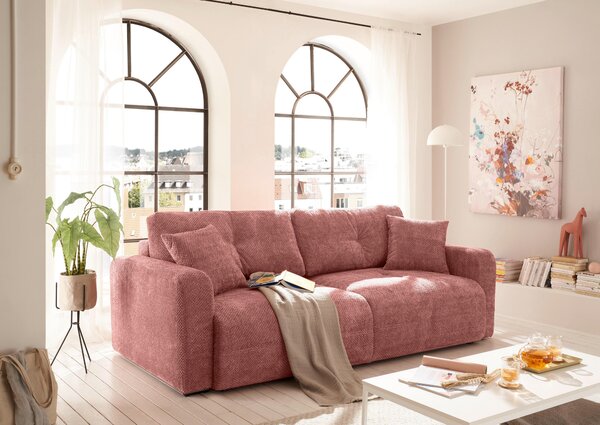 ROZKLÁDACÍ POHOVKA, textil, korály MID.YOU - Rozkládací pohovky, Online Only